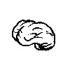 Six distinct black-and-white pixelated icons arranged in two on a light gray background, each depicting unique symbols and shapes
