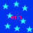 Blue background with light blue stars and repeated red text 'erin' scattered across the image.