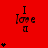 Red background with repeated 'I love π' text and star symbols in a pattern, some stars animate to form larger clusters