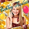 A woman with long blonde hair holds a silver phone to her ear, wearing a dark red sleeveless top and choker necklace against a yellow background with circular shapes.