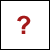 Red question mark symbol centered on white background with black border.