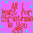 A static image with a pink background, red text reading "All I Want For Christmas Is You," and small blue star shapes scattered throughout.
