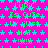 A static image with a bright pink background covered in light blue stars, featuring repeated green text reading "Lyric Is Cute UK Just Not Hmm!" across the entire frame.