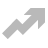 Gray arrow icon with pixelated edges on light gray background, pointing upward-right with a sharp bend near the tail.