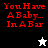 Red pixelated text reads "You Have A Baby... In A Bar" across four with black, gray, white, and dark gray backgrounds; two star-shaped icons appear below the text