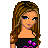 Pixel art contact sheet showing two frames of a female character in beachwear with text "i love the beach!" and accessories like cherry bags, pink accents, and black sandals.