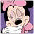 Two side-by-side animated frames of a cartoon character with black ears, pink bow, and white face in close-up and full-body poses against solid backgrounds.