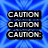 Three distinct text-based display caution and descriptive words against varied backgrounds