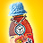 Pixelated figure wearing blue bucket hat and red jacket with circular pattern, standing against solid yellow background.