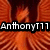 Pixelated orange background with repeated flame-like shapes and bold text overlays reading 'Anthony111 Rocks' and 'Your World!'