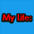 six distinct with text and imagery: blue background with red 'My Life:', horse image with purple 'Horses.', green background with black stacked text, white lined paper with blue 'Poetry', grayscale book page with green 'Reading'