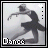A grayscale animated icon shows a ballet dancer in mid-pose with arms extended and one leg lifted, labeled "Dance" at the bottom left.