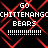 Pixelated text and red geometric patterns on a black background, with repeated phrases 'GO CHITTENANGO BEARS' and exclamation marks.