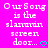 Pixelated text on bright pink background with cyan heart symbol, two identical frames side-by-side.