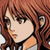 Pixelated anime-style portrait of a person with long brown hair, side profile view showing face and shoulder.