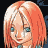 Pixelated anime-style icon of a character with orange and white hair, blue eyes, and visible facial features against a dark background.