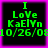 Four identical square display green text on black backgrounds with pink borders, each showing 'I LoVe KaElYn' and a date-time string