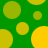 Green background with scattered yellow and light green circles of varying sizes, some partially visible at edges, no text or motion observed.