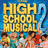 A four-quadrant image with a High School Musical movie poster in the top-left, blue backgrounds with yellow text reading "What Time Is It?" and "Who Cares?", and a gray square.