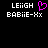 Pixelated text displays 'LEiGH' and 'BABiiE-Xx' with a pink heart symbol on the left side of the frame.