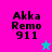 Four display "Akka Remo 911" text with a star icon; top-left is pink, bottom-left cyan, others purple. The star changes color from teal to magenta