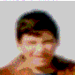 A person with short dark hair and a brown patterned shirt appears in six showing subtle facial expression changes