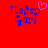 Red background with blue pixelated text "Itshap Girl" and a pink heart symbol above the 'p' in "Itshap" on the left side.