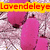 Animated icon with pink rounded shapes on a textured background, text "Lavendeleye" in colored bars at top and bottom.