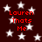 Dark red background with white stars and red text reading "Lauren Thats Me" repeated across the image.