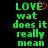 Green pixelated text on black background with red heart symbol replacing 'E' in 'LOVE' on left side, static text on right side.