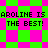 Pixelated text 'AROLINE IS THE BEST!' repeated across a green and pink checkered background with diamond-shaped patterns.
