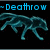 Animated blue wolf-like creature running left to right with text labels above and below.