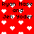 Red background with white pixelated hearts and repeated black text reading "Ryan Nase and Jen Yoder" in a pattern