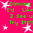 A bright pink background features repeated green text reading "Dancing I'd Like 2 See u Try It!!!!!" with white star shapes scattered throughout, all in a static pixelated style.