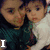 A static image of a person holding a child, with text overlays changing across three