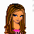 Pixel art buddy icon featuring a female character with long brown hair and blue eyes, alongside pink text reading "die dorks" on a white background.