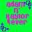 Green background with pink text 'adam n' kaylor lever' and blue square-dot patterns; four identical static frames show no motion.