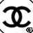 Four identical black double-C logos arranged in a on white background with small pixelated icons below each logo