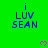 Green background with blue text 'i LUV SEAN' repeated in a pattern and pink heart symbols scattered across the image