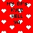 Red background with white pixelated hearts and repeated black text reading "MY BF'S KYLE HELL YA" in a pattern
