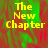 Yellow text "The New Chapter" on a red and green pixelated background with a gray rectangle in the bottom right corner.