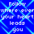 Blue background with light blue geometric patterns and repeated white text reading "Follow where everywhere ever your heart leads you" in pixelated font.