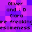 Pixelated text on a purple-pink background with repeated phrases and symbols