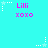 Cyan background with repeated pink text 'Lilli xoxo' and white star icons in pixelated style.