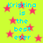 Bright yellow background with scattered pink stars and repeated cyan text reading "Kristina is the best ever" in pixelated font.