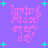 Pixelated pink text and teal stars on a purple background, with subtle variations in star placement across frames.