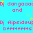 A static digital image with a bright cyan background, pink text repeating 'Dj dangaadJ and' and 'Dj flipsideuJ', yellow stars scattered throughout.
