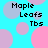Pixelated text 'Maple Leafs Tbs' appears over a cyan background with overlapping pink and light purple circles.