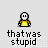 Pixel art character in yellow shirt with red accents, multiple states showing facial expressions and text bubbles reading 'thatwas stupid', 'WELL.', 'THAT WAS DUMB.' on gray background.