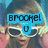 A person with light brown hair wearing white sunglasses and a pink top, with blue text reading 'brooke!' above their head.
